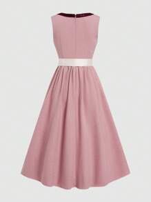 Fairmaia 优雅复古风格德国传统拼色女装传统方领连衣裙和围裙，适合啤酒节和万圣节 - 彩色 - 查看 2