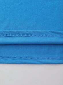 ROMWE MEN Men's Street Life Rhinestone Decor Loose Fit Crew Neck Tank Top, Summer - Blue - View 6