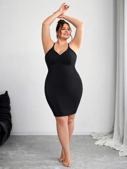 SHEIN CURVE+ Robe moulante à taille haute élastique et respirante pour femmes en surpoids. Robe de plage, tenue de plage, tenue de vacances à la plage, accessoires de plage, robe de remise des diplômes, robe de garden party d'été, tenue de campagne, tenue de vacances à la plage, tenue de plage, vêtements de plage