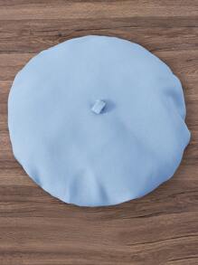 SHEIN 2pcs Baby Girl Knitted Solid Cardigan & Knitted Bib Pants Set With Bonnet - Blue and White - View 5