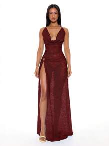 Musera Resort فستان ماكسي غطاء مفصل بالدانتيل مع شق في الجانب وحلقة عند الرقبة، مناسب للصيف والربيع والعطلات والعطلات الساخنة والنوادي في إيبيزا والشواطئ وحفلات الزفاف وحفلات عيد الميلاد والنهضة والخريف والشتاء