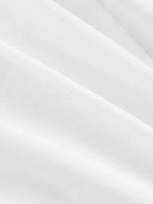 SHEIN MOD Blusa elegante con cuello cuadrado, fruncido y bajo con abertura para mujer - Blanco - Ver 4