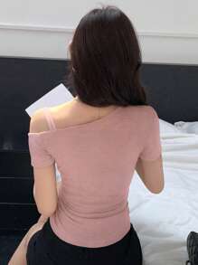 DAZY New 3D Butterfly Decor Slim Fit Sexy Women T-Shirt, Summer