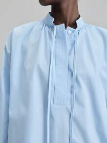 Ontre 女士办公室服装婚礼宾客生日教师俱乐部服装秋冬休闲商务复古风格纯色落肩长袖单排扣休闲衬衫