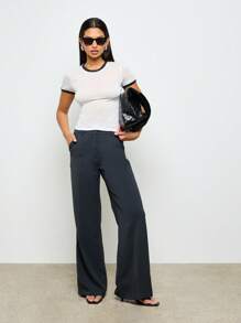 AiiRZ Camiseta ajustada de estilo retro clásico, básica esencial, top corto casual de verano y primavera - Multicolor - Ver 3