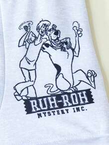 SCOOBY-DOO X SHEIN 3pcs Young Boy Cartoon Pattern Contrast Tape Waist Boxy Briefs,Basic Comfortable Casual ,Soft,Black,Blue,Grey,