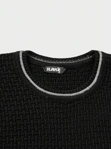 Maglione casual da uomo, regular fit, con motivo a blocchi di colore e texture