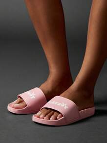 Missguided x Playboy Comfort Slip On Pool Slides Summer Beach House Indoor Outdoor Slippers Bath Shower Sandals Anti Slip Sole - Pink - View 2