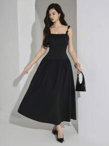 Heiryn Robe de soirée élégante de couleur unie d'été pour femme