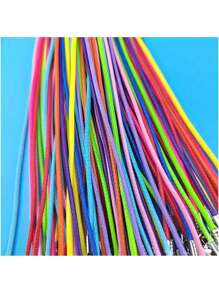 SHEIN 10/20/30/50/100/200 件 PU 皮革时尚项链绳，带龙虾扣，1.5 毫米厚，耐用防水，黑色和多色，男女通用 DIY 珠宝制作用品，适合日常和节日佩戴 - 彩色 - 查看 4