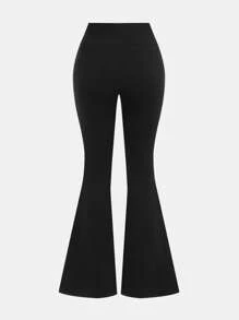 SHEIN Girlism Tween Girls Flared Pants Leggings, Casual Daily Versatile Flare Leggings Black Flare Pants Bell Bottom Pants Flare Leg Pants Fall Winter
