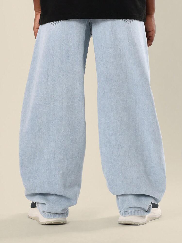 Jean ample style skateur à jambe large et motif fer à cheval