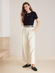 MOTF PREMIUM PU LEATHER METAL DECOR LOAFER FLAT SHOES FOR CHRISTMAS - Black - View 10