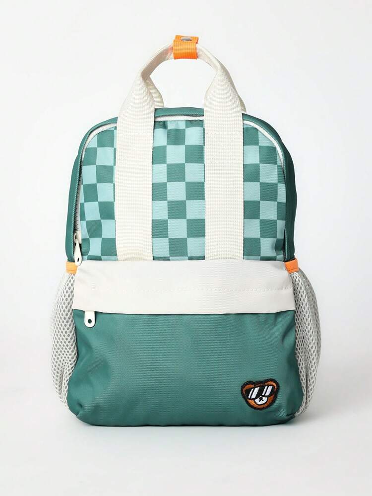 Kinderrucksack mit verstellbaren Riemen und karierten Netztaschen