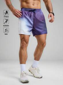 Acti Log Quần short thể thao thường ngày rộng rãi có dây rút in họa tiết Tie Dye dành cho nam - Xám - Xem 5