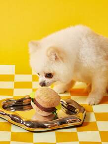 PETSIN Đồ chơi chó sủa bằng vải nhung, Đồ chơi mèo dễ thương, Đồ dùng cho thú cưng Hamburger, Đồ chơi mèo, Đồ chơi nhai cho thú cưng - Nhiều màu - Xem 5