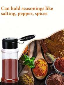 SHEIN 1/3/5/6/10PCS Plastic Transparent Spice Jars With Spice Jar Lids Seasoning Containers, Plastic Spice Bottle Spice Jars For Storing Spices, Herbs And Seasoning Powders, Suitable For Indoor/Outdoor Use, BBQ Accessories, Camping Essentials, Home Daily Use