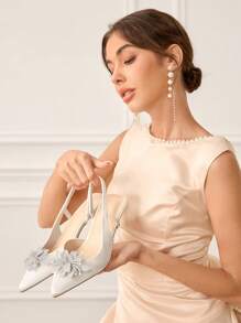 CUCCOO HITCHD 女士优雅水晶装饰高跟鞋，春夏秋