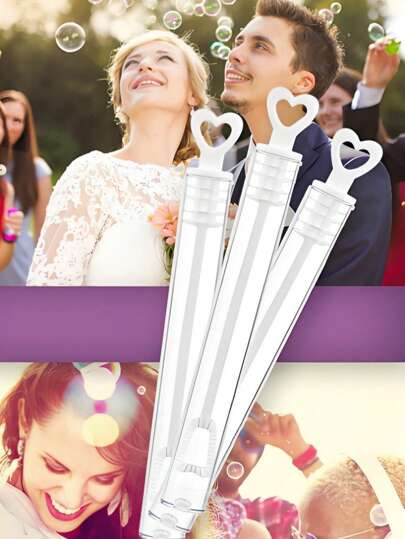 SHEIN 48 件多孔泡泡棒可重复使用瓶户外派对吹泡泡套装肥皂液婚礼拍照道具团体活动用品