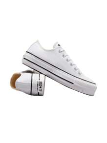 Converse CHUCK TAYLOR ALL STAR 帆布厚底鞋 - 白色/黑色/白色 - 查看 3