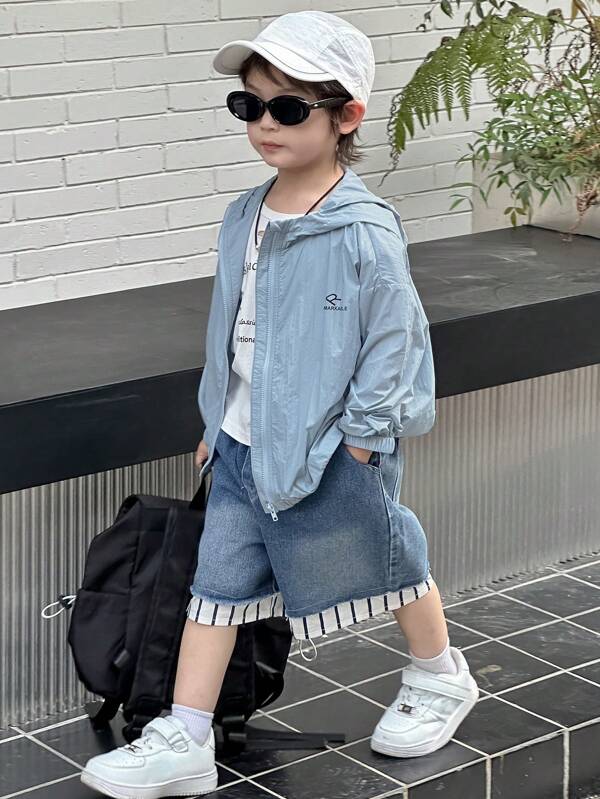 Dazy Kids 幼儿男童宽松休闲轻便连帽夹克，秋季外套