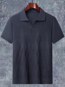 Manfinity Homme Polo liso de punto para uso diario de verano para hombres