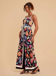 Travachic Summer Casual Holiday Pants For Date Outings, Long Women's Casual Pants With Decorative Buttons On The Chest Featuring Tropical Plant Prints For Vacation, Summer Beach Pants For The Holiday Season, School Uniform, Very Simple Outfit, Office Attire, Old Money Outfit, Teacher Outfit, Date Outfit, Graduation Season, Women's Independence Day Clothing, Casual Pants For Attending Wedding Season Sister Afternoon Tea Gatherings And Festivals