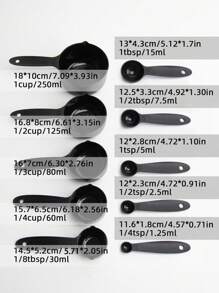 SHEIN 厨房烘焙工具量杯和量勺套装，采用可堆叠设计和刻度标记，非常适合烹饪和烘焙 - 彩色 - 查看 2