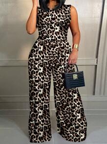 Slaydiva Bộ áo liền quần in hình cỡ lớn, mùa hè - màu nâu - Xem 1