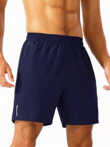 Manfinity Sport Corelite Men's Simple Print Short Sleeve Sports T-Shirt Workout Clothes Running Tees & Tanks Gym Compression Shirt Workout Tops Gym Top Compression Shirt Breathable Fitted Shirt Crew Neck