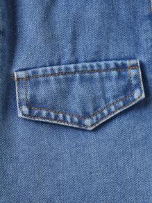 青少年女孩休闲牛仔夹克 + 白色吊带裙套装