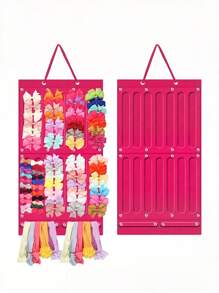 SHEIN 1pc Extra Large Hair Accessory Storage Bag, Decorative Organizer Holder For Hair Clips, Headbands, Scrunchies, Jewelry And More, Wall Mounted, Suitable For Daily Use, Eyeglasses Storage, Rose Red, Gender Reveal Party, Perfect For Birthdays, Weddings, Parties, The Perfect Gift For Colleagues, Friends, And Family - Multicolor - View 8