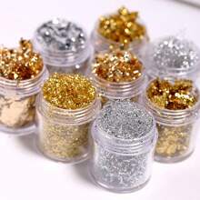 SHEIN Basic living 10g 金属箔片，适用于美甲、绘画、工艺品、树脂首饰制作、DIY 工艺品、粘液和树脂首饰制作 - 金色 - 查看 7
