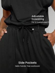 GLOWMODE Cloudknit Adjustable Pocket Peekaboo Jumpsuit Light Support Low Impact Daily Casual Black Jumpsuit  Jumpsuit Maternity Jumpsuit Elegant Jumpsuit Jumpsuits For Woman - Black - View 5