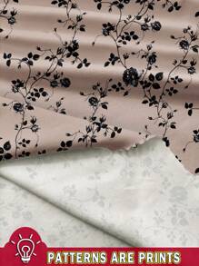 SHEIN Clasi Plus Size Women Floral Print Crew Neck Long Sleeve Casual Elegant Shirt, Suitable For Spring & Autumn