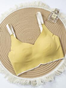 SHEIN 1件装 女孩薄款自粘无痕无钢圈文胸 - 黃色 - 查看 1