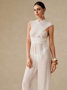 Swim Chiccia 女士百搭长款休闲罩衫，适合夏季度假 - 白色 - 查看 7