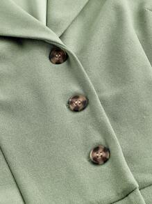 SHEIN MOD 复古薄荷色连体裤，配西装领和腰带，优雅连体裤，外出连体裤，西部连体裤，假日服装 - 薄荷綠 - 查看 3