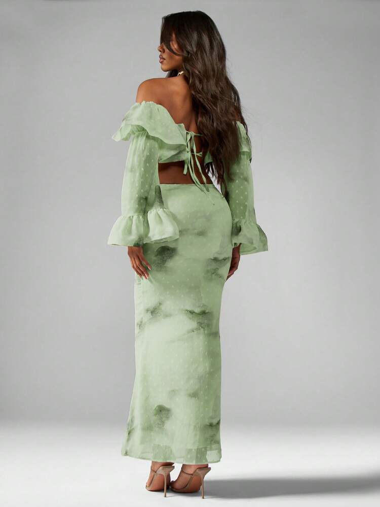 MISSGUIDED Ethereal Watercolor Tie Dye Maxi Skirt