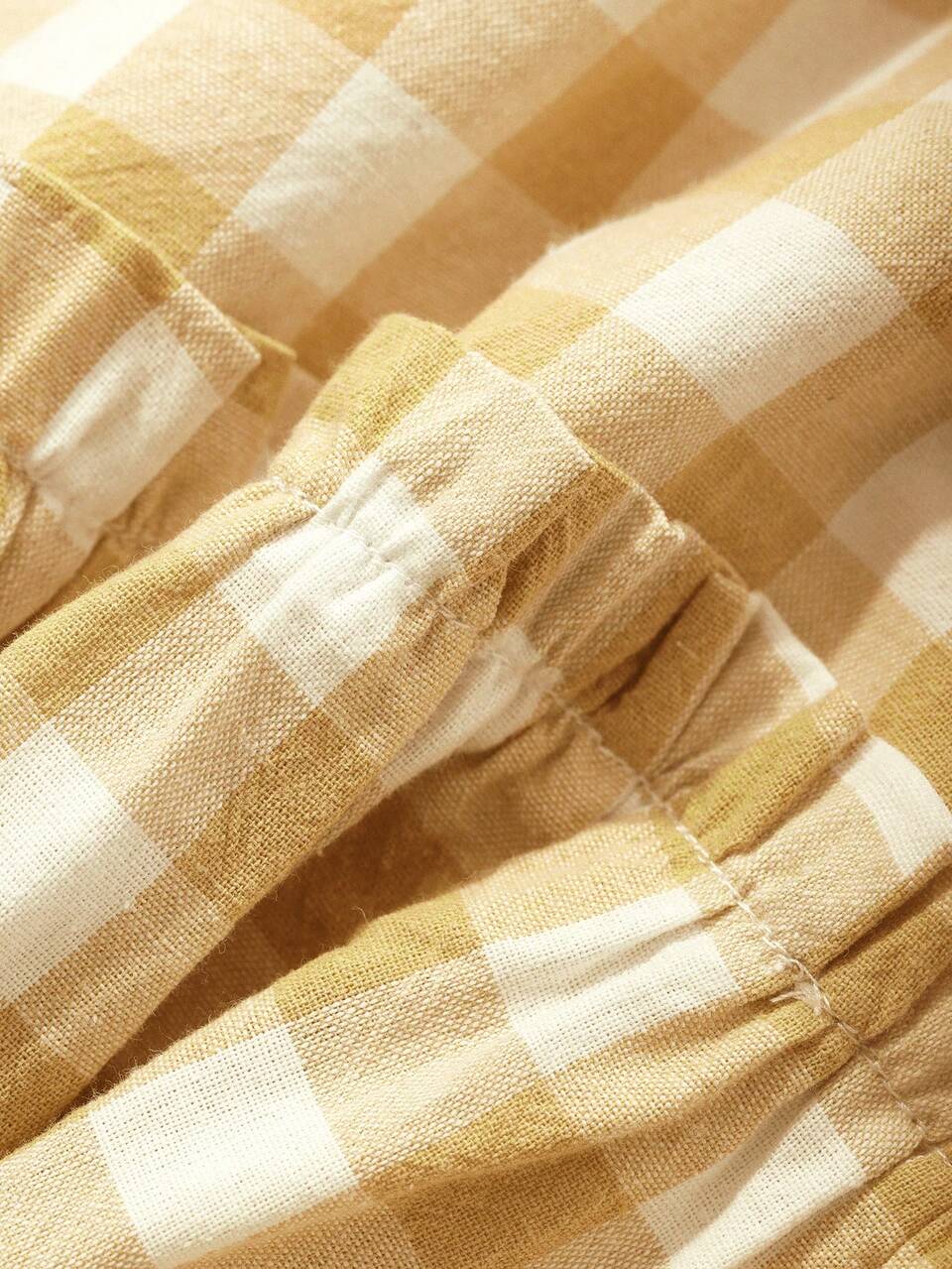 Plaid Loose Sleeveless Pajama Dress Checkered Dress