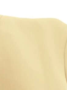 Heiryn Áo khoác blazer nữ tay dài ve áo màu trơn thắt nút bên hông, trở lại trường vào mùa thu/đông - Màu vàng - Xem 7