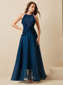 Anewsta Elegant Red Sleeveless Dress With Waist Cinched, Ruffled Hem, High-End Mini Cocktail Dress