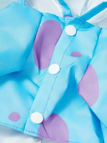 PETSIN Lindo y divertido diseño de monstruo peludo turquesa Ropa exterior impermeable y a prueba de viento para perros/gatos pequeños y medianos, con orificio para correa, adecuado para uso en exteriores en primavera/verano - Multicolor - Ver 7