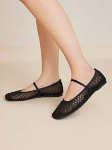 MOTF PREMIUM 编织PU皮革方头平底凉鞋