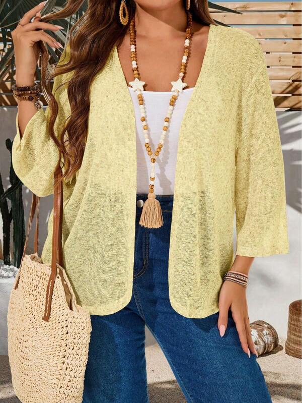 EMERY ROSE Abrigo casual suelto de talla grande con hombros caídos, ideal para verano, vacaciones, estilo bohemio, regalo para la madre, primavera, festivales, campo