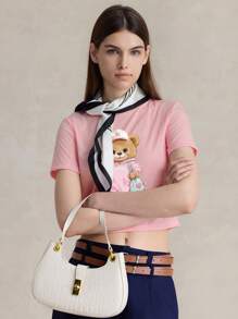 Briarwyn Casual Minimalist Pattern Round Neck Short Sleeve Cropped Fitted T-Shirt For Women - Baby Pink - View 3