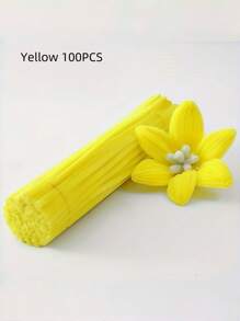 100 件套蓬松雪尼尔茎棒 DIY 工艺管道清洁器用于花束插花可弯曲毛绒棒适用于母亲节毕业婚礼生日装饰，适合春季、夏季、鲜花配色、派对用品礼物制作