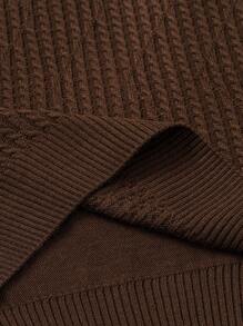 RueChic Men Textured SS Fashion Half Zipper Regular Polo Shirt - Brown - View 7