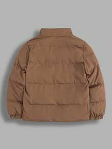 EURMUSE Men High Quality Big Pockets Regular Wintercoat - Brown - View 2