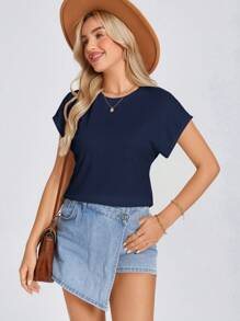 EMERY ROSE Solid Batwing Sleeve Tee